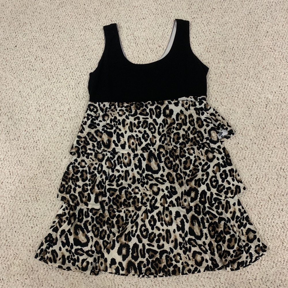 Black & Leopard Ruffle Dress - Picture 1 of 2